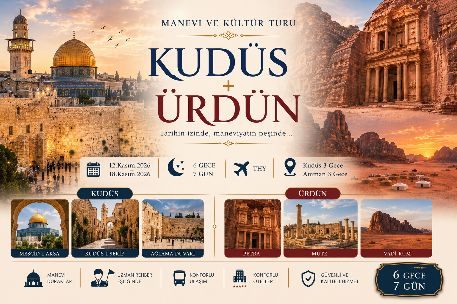 12 Kasım 2026 Kudüs ve Ürdün Turu