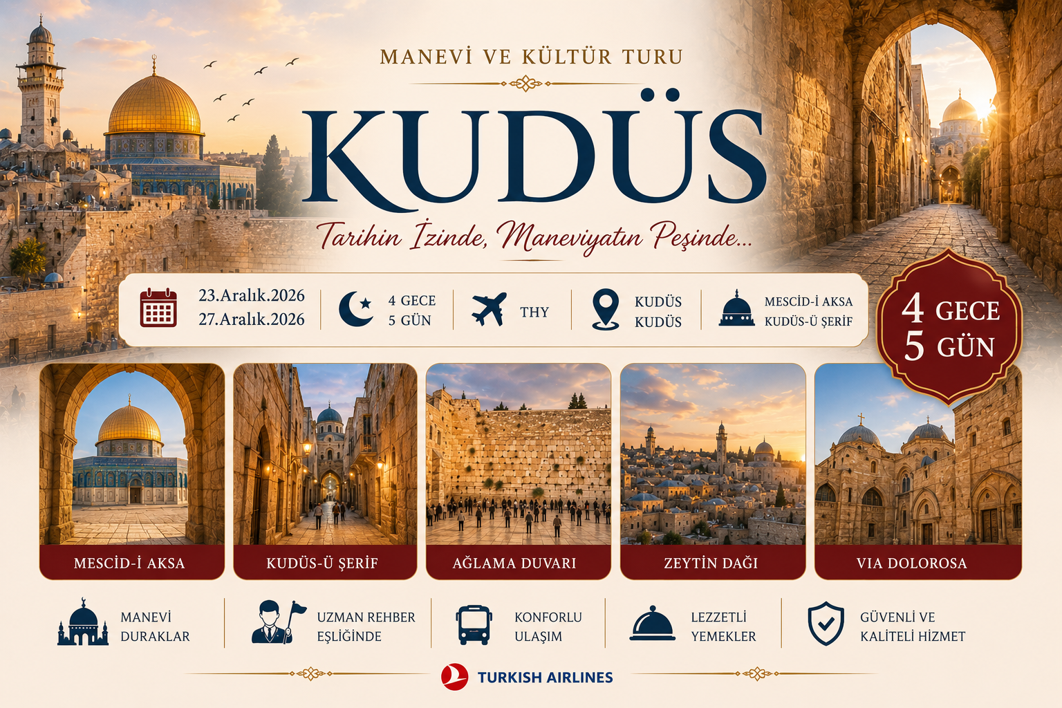23 Aralık 2026 Kudüs Turu